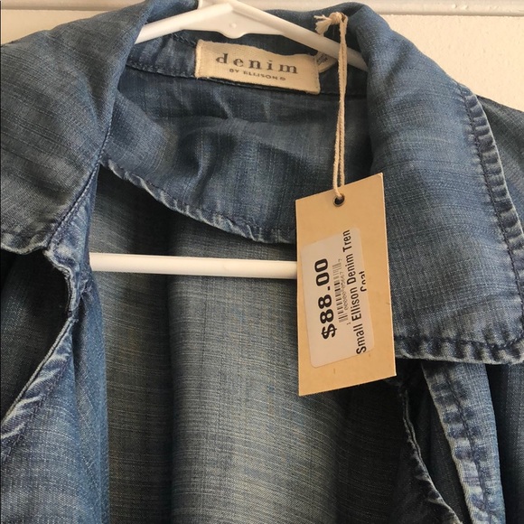 Long boutique denim jacket with belt tie new - Picture 2 of 3